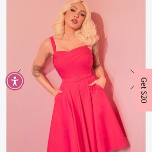 Vixen By Micheline Pitt Pink Swing Dress Jawbreaker